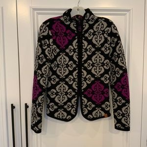 Eye hook cardigan sweater